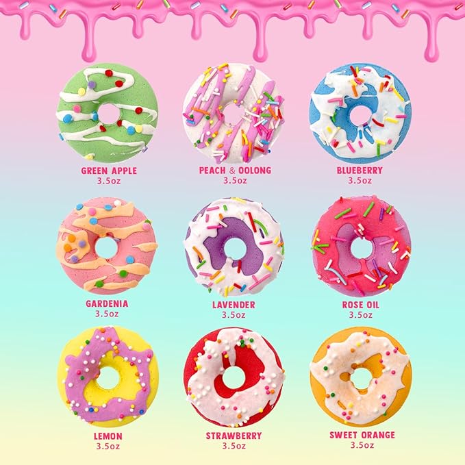 Donut Bath Bombs for Kids Girls, Natural and Safe Kids Bath Bombs - Image 2