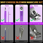 Manicure Set 16Pcs Professional Stainless Steel Pedicure Kit Mens Grooming Kit - Image 5