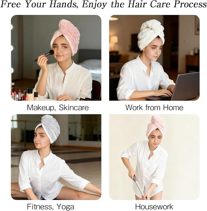3 Pack Large Microfiber Hair Towels - Image 6