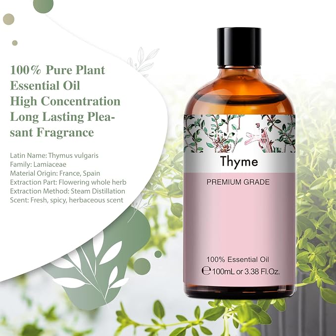 Thyme 3.38fl.oz Essential Oil, PHATOIL Aromatherapy Essential Oils - Image 3