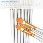 BOSOBO Paint Brushes Set, 4 Pack 40 Pcs Round Pointed Tip Paintbrushes Nylon - Image 4