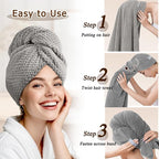 Microfiber Hair Towel Wrap for Women, Quick-Dry Turban, Ultra Absorbent & - Image 4