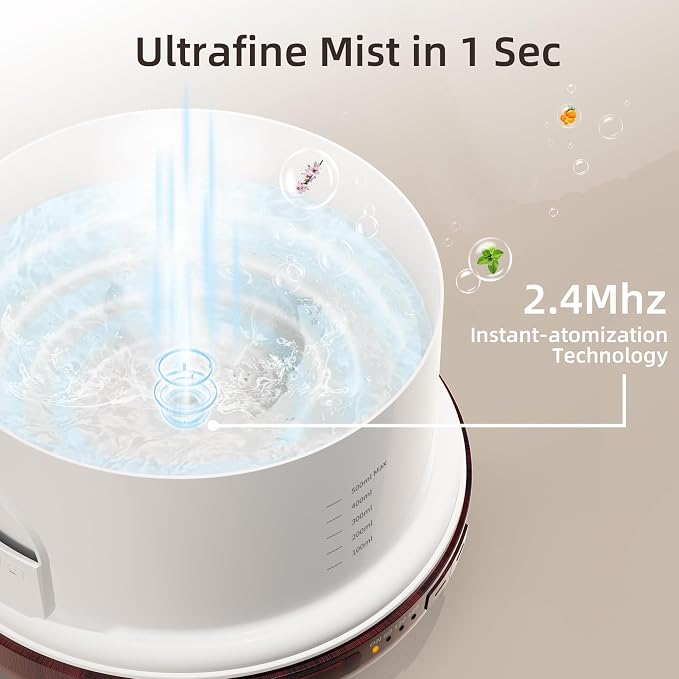 ASAKUKI Essential Oil Diffuser for Home, 500ML Aromatherapy Diffuser Humidifier - Image 3