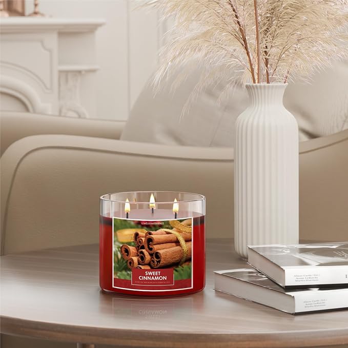 LUMELOOM Cinnamon Candles, Large 3-Wick Soy Wax Candles - Image 5