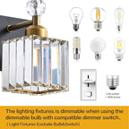 PRESDE 6-Light Crystal Bathroom Lights Fixtures Modern Black and Gold Wall Lamp - Image 6