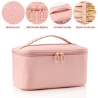 OCHEAL Pink Makeup Bag, Travel Makeup Organizer Bag, Large Capacity Cosmetic - Image 2