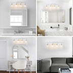 4 Light White Bathroom Light Fixtures Vanity Light Over Mirror Modern Wall - Image 5