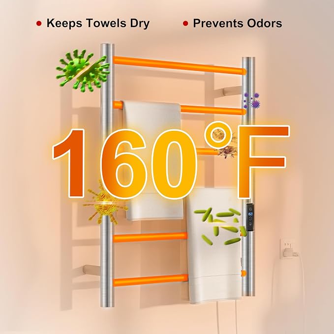Heated Towel Racks for Bathroom, Wall Mounted Electric Towel Warmer Racks - Image 3