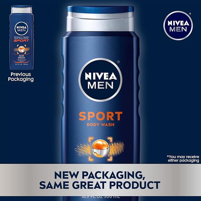 Nivea Men Sport Body Wash with Revitalizing Minerals, 16.9 Fl Oz Bottle - Image 5