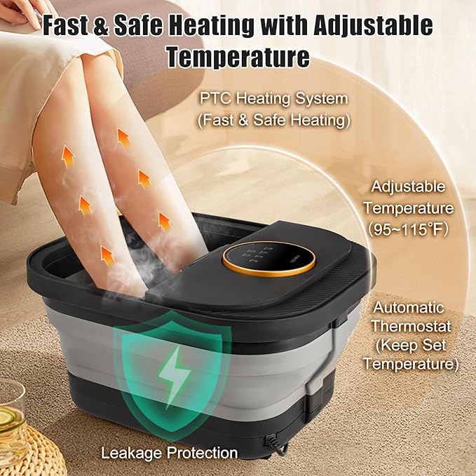 Foot Spa Bath Massager with Heat, Temperature Control, Remote Control, - Image 3