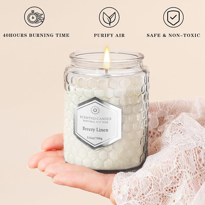 6 Pack Scented Candles for Home, Aromatherapy Gift Set for Women, Natural Soy - Image 4