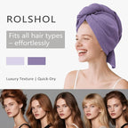 ROLSHOL 2 Pack Microfiber Hair Towel Wrap - Image 6