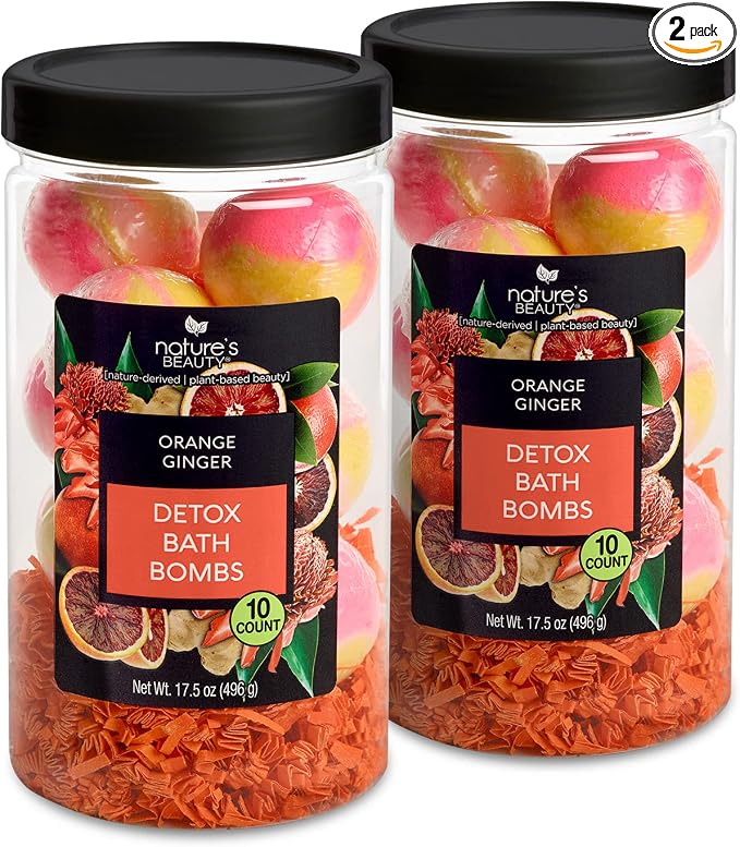 Nature's Beauty Orange Ginger Detox Bath Bomb Gift Set Multi-Pack by NaturesBeauty