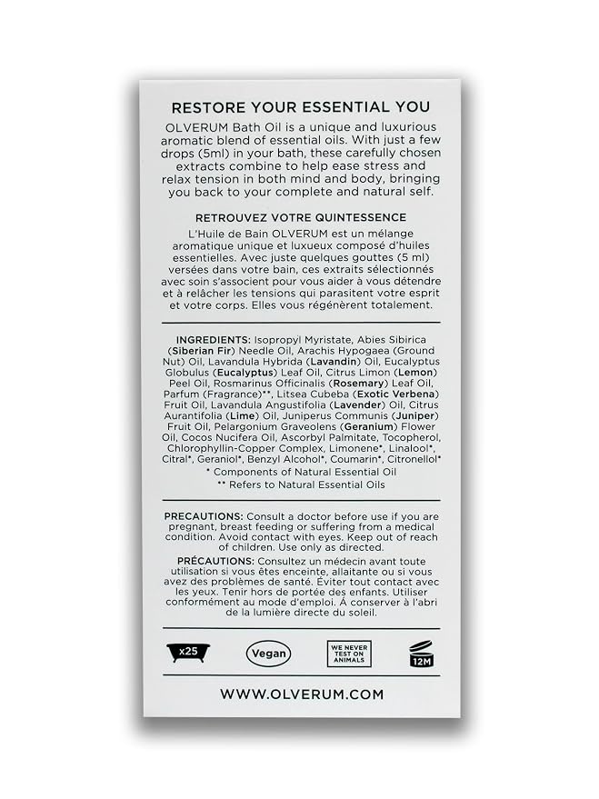 OLVERUM - Natural Bath Oil | Vegan, Cruelty-Free, Revitalizing Clean Beauty - Image 9