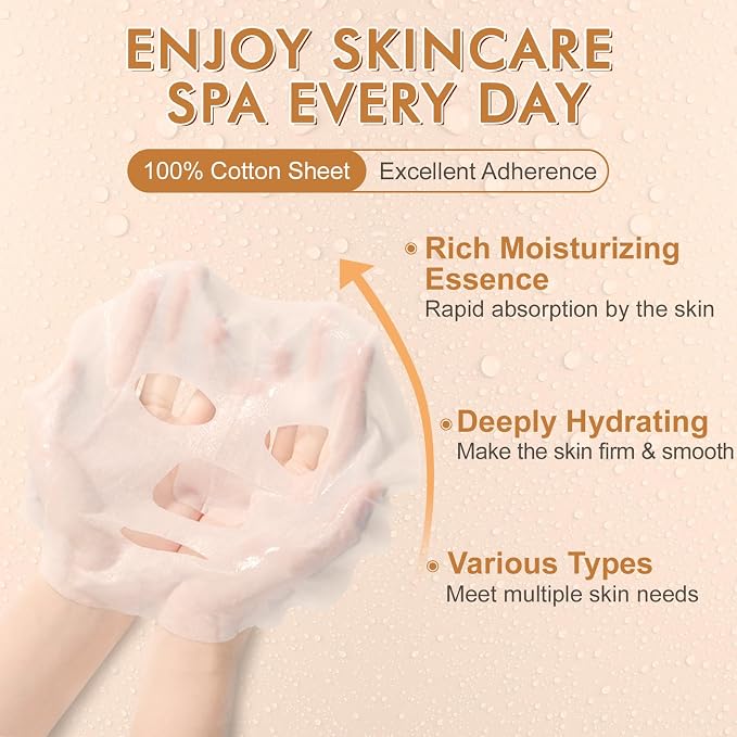 KONEUK 60 Pack Collagen Essence Face Masks Skincare - Image 3