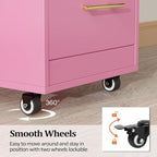 Salon Trolley Cart with Wheels, 3-Drawer Rolling Hair Styling Station, Mobile - Image 5