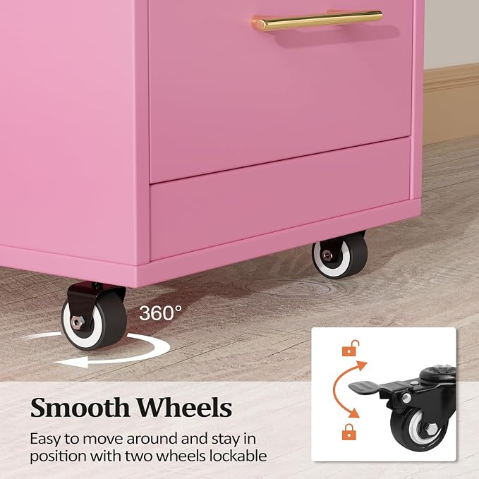 Salon Trolley Cart with Wheels, 3-Drawer Rolling Hair Styling Station, Mobile - Image 5