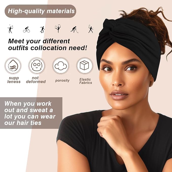 HAUHC Extra Wide Headbands for Women, Boho Headbands for Women's Hair - Image 2