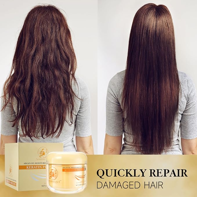 Collagen Hair Mask, Deep Repair Conditioning Argan Oil Hair Mask - Image 7
