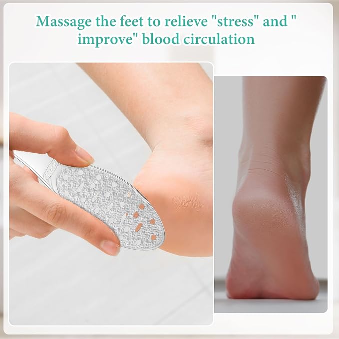 2 Pcs Stainless Steel Foot Scraper Metal Foot File Double Sided File Callus - Image 4