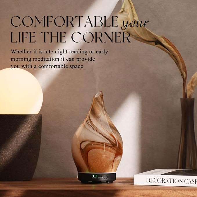 Porseme 150ml Essential Oil Diffuser Glass Color Changing Aroma Air Diffusers - Image 7
