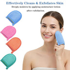 4 PCS Exfoliating Gloves, Exfoliating Facial Scrubber Mitt Facial Scrub Mitts - Image 6