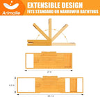 Artmalle Foldable Bathtub Tray for Tub, Bamboo Bathtub Caddy Tray Table - Image 5