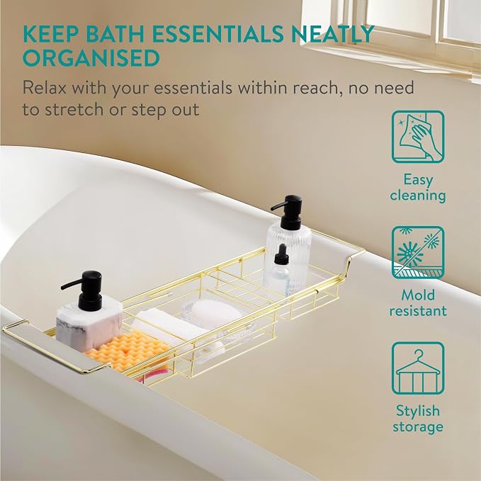 Navaris Gold Wire Bath Tray - Image 4