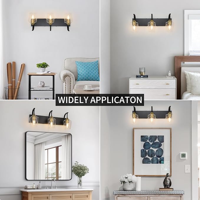 Black 3-Light Vanity Light - Image 6