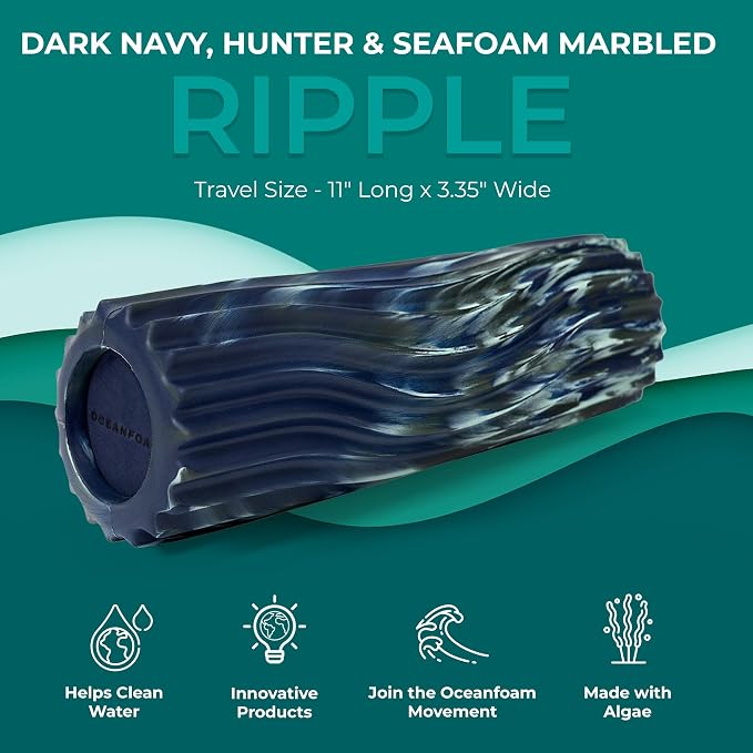 Oceanfoam Ripple Travel Foam Roller Firm Mini Foam Roller - Image 3