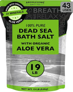 Aromasong Dead Sea Salt with Organic Aloe Vera, Spa Bath Salts, 19 Lbs Fine by Aromasong