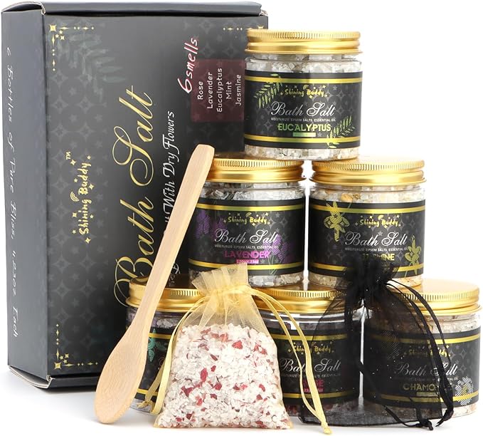 Epsom Bath Salts for Soaking Lavender, Eucalyptus & Rose Bath Salts for Women by ShiningBuddy