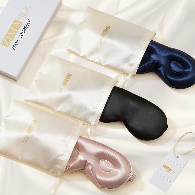 ZIMASILK Adjustable 22 Momme 100% Mulberry Silk Sleep Mask, Upgraded 3D - Image 9