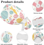 Scrub Caps Women Ponytail Cute Pink and White Leaves Caps Bouffant Working Hat - Image 4