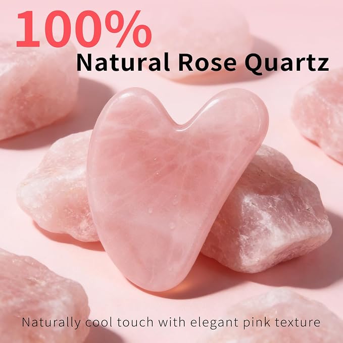 huefull Rose Quartz Gua Sha Tool - Image 2