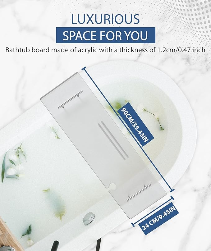 Acrylic Bathtub Tray Clear Bathtub Caddy Bath Tray Table - Image 2
