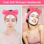 Ondder Spa Headband for Washing Face, Rose Red Terry Cloth - Image 3