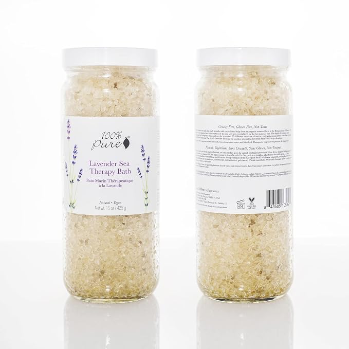 100% PURE Lavender Sea Therapy Bath Soak, Bath Salts - Image 2