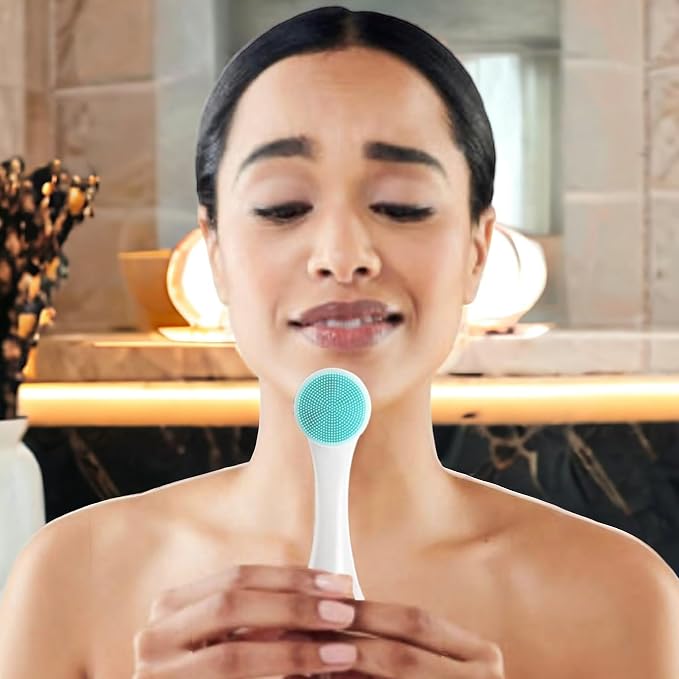 Face Brush, 2 in 1, Facial Cleansing Exfoliating Brush, Double Sided Soft - Image 3