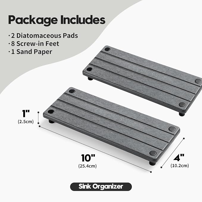 Razborci 2 Pack Fast Drying Water Absorbing Diatomite Stone Mat Tray - Image 2