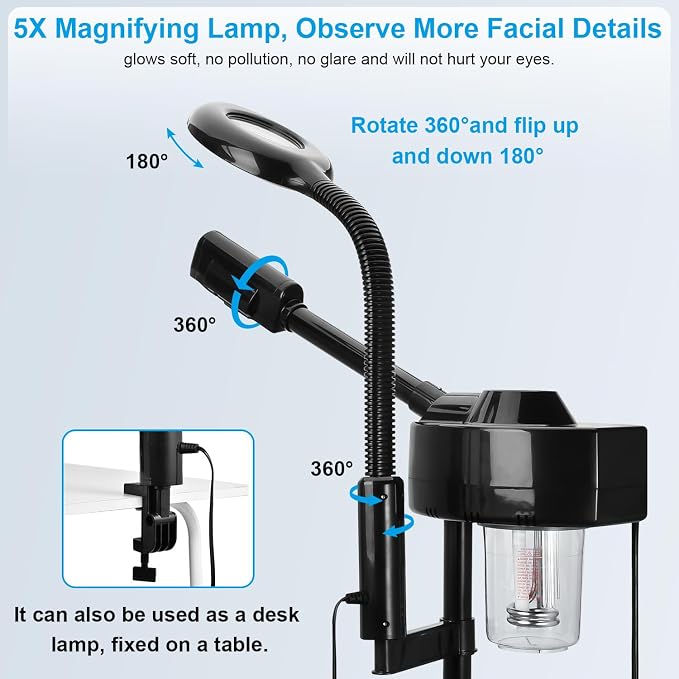 2 in 1 Facial Steamer Professional Ionic Face Steamer - Image 2