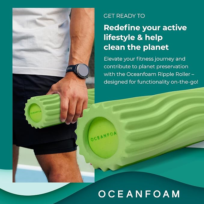 Oceanfoam Ripple Travel Foam Roller Firm Mini Foam Roller - Image 4