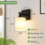 MOKATNG Set of 2 Wall Sconces for Bathroom, Bathroom Wall Lamp for Mirror - Image 7