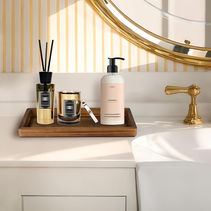 MAONAME Bathroom Vanity Tray, Rustic Long Narrow Tray, Rectangle Farmhouse Wood - Image 5