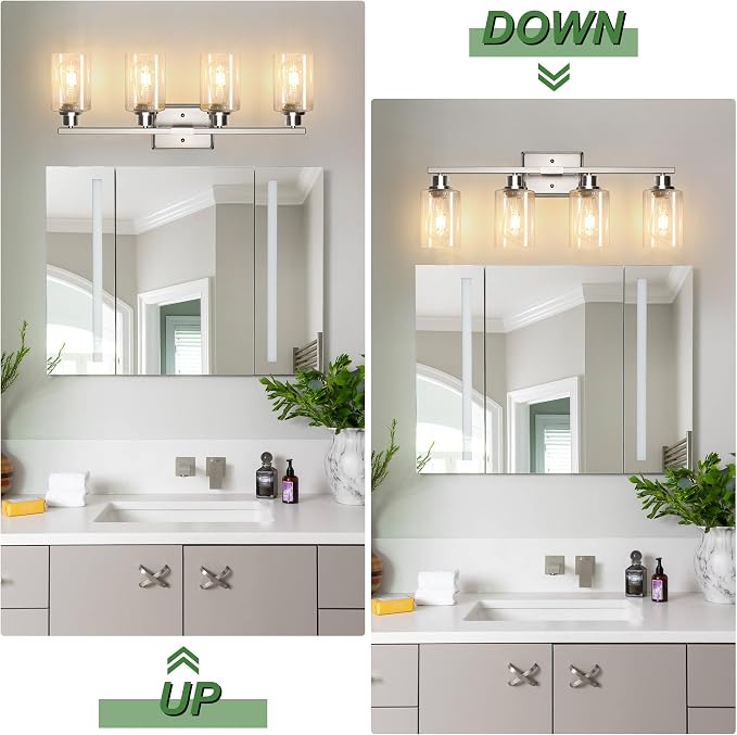 Ascher Bathroom Light Fixtures, 4-Light Vanity Lights - Image 3