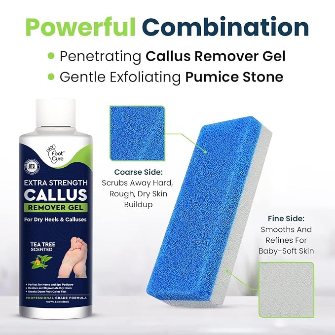 Callus Remover for Feet with Extra Strength Gel & Foot Pumice Stone Set - Image 3
