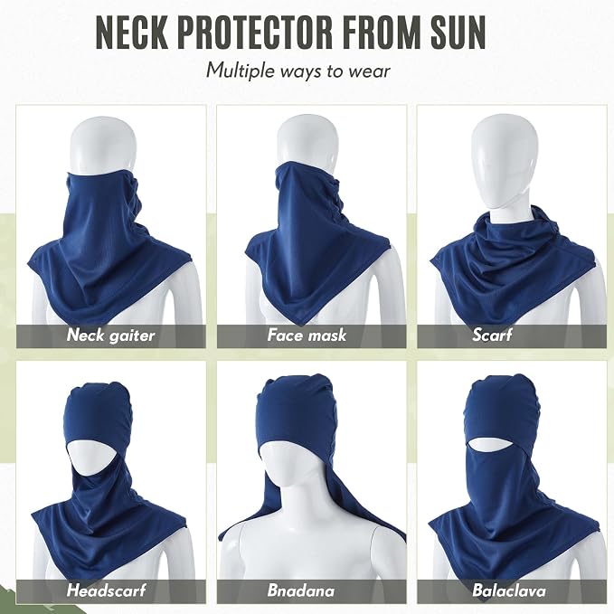 SATINIOR 3 Piece Balaclava Face Cover Sun Protection Neck Cover Summer - Image 5