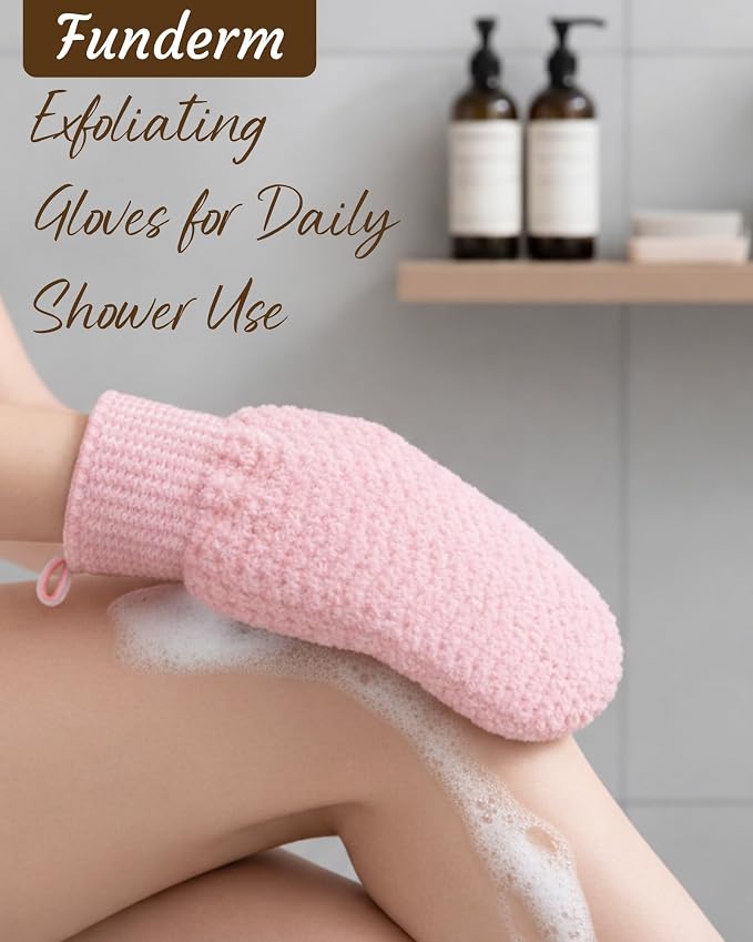 Exfoliating Gloves 2 Pack, Wave Texture Exfoliating Mitt - Image 8