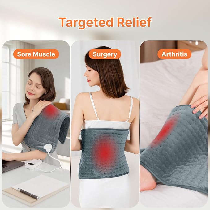 Heating Pad for Back & Period Cramps, Christmas Birthday Gifts for Women - Image 3