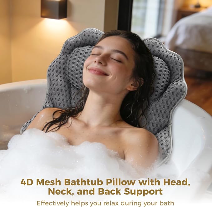 Joyibay Bath Pillow Ergonomic Luxury Bathtub Pillow - Image 2